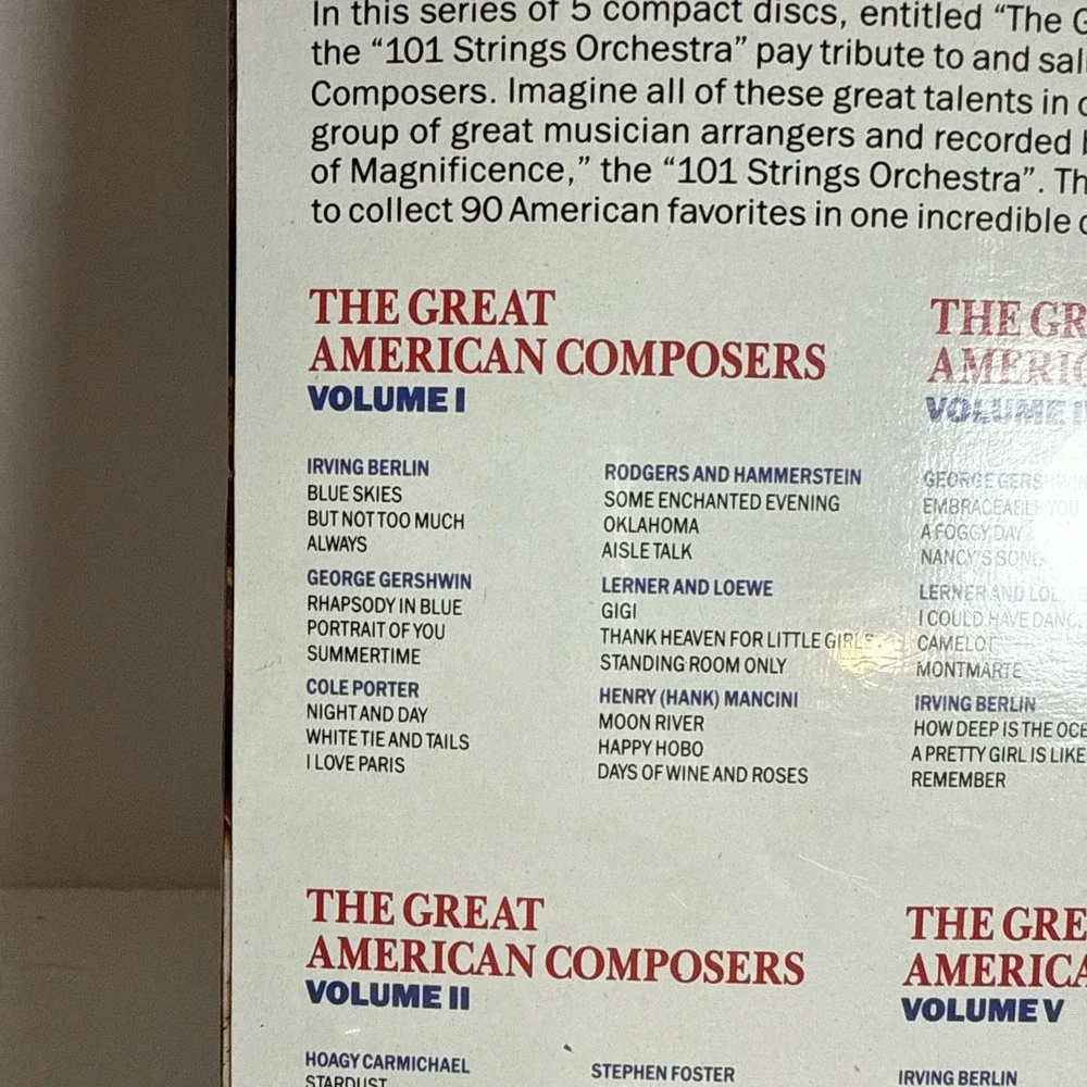 The Great American Composers - 101 Strings - 5-CD Set - New,‎ Sealed